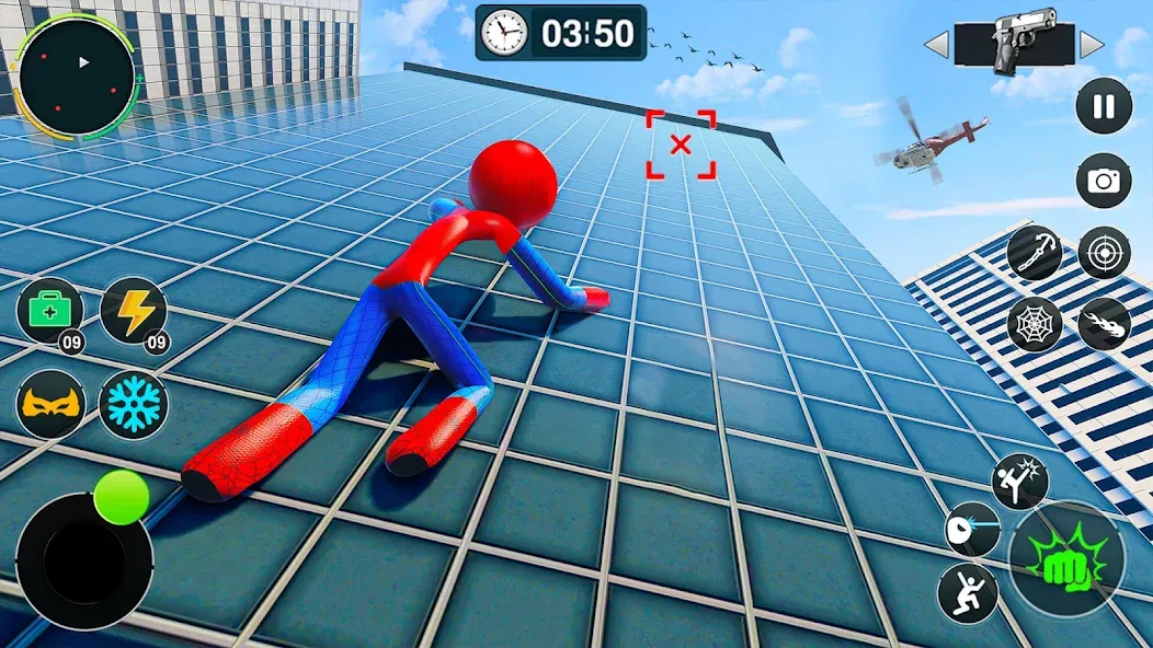 Flying Stickman Rope Hero Game  [МОД Все открыто] Screenshot 3