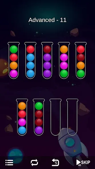 Ball Sort - Bubble Sort Puzzle (Болл Сорт)  [МОД Бесконечные деньги] Screenshot 5