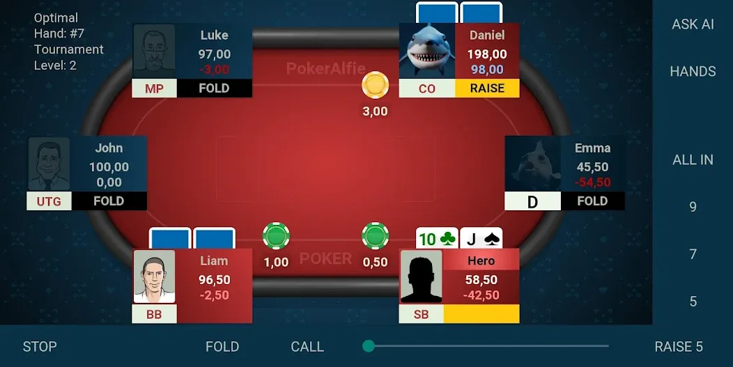 Offline Poker AI - PokerAlfie (Оффлайн Покер ИИ)  [МОД Бесконечные деньги] Screenshot 3