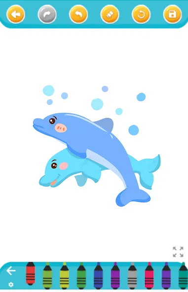 dolphin coloring game (дельфин раскраска игра)  [МОД Много монет] Screenshot 1