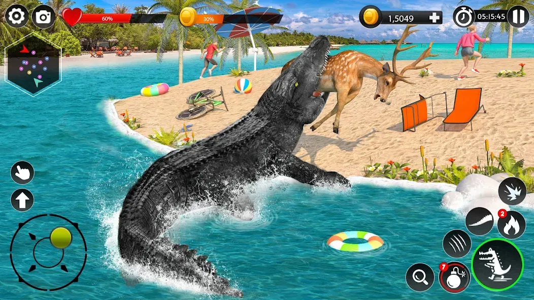 Hungry Animal Crocodile Games  [МОД Бесконечные монеты] Screenshot 2