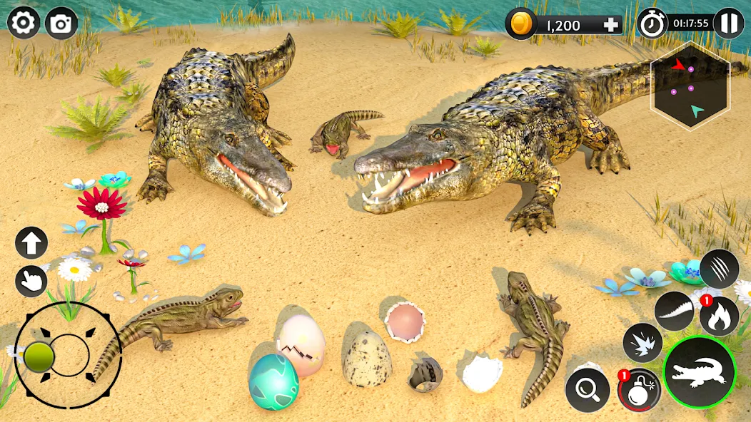 Hungry Animal Crocodile Games  [МОД Бесконечные монеты] Screenshot 3