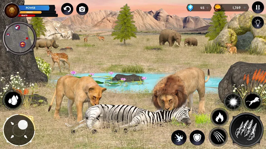 Lion Simulator Wild Lion Games  [МОД Unlocked] Screenshot 2