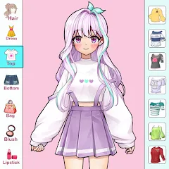 Скачать взломанную Anime Dress Up and Makeup Game  [МОД Меню] - полная версия apk на Андроид