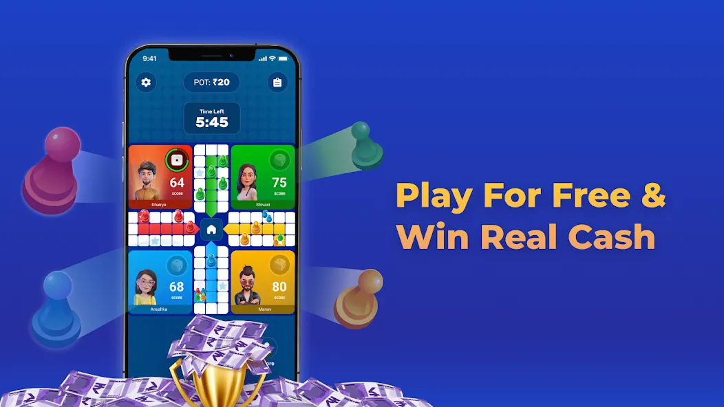 Play Ludo Game Online Win Cash (Людо)  [МОД Mega Pack] Screenshot 1