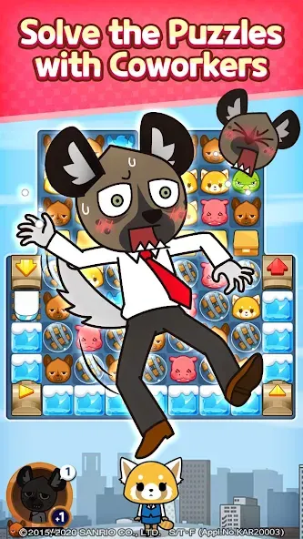 Aggretsuko : Match 3 Puzzle (Аггретсуко)  [МОД Unlocked] Screenshot 2