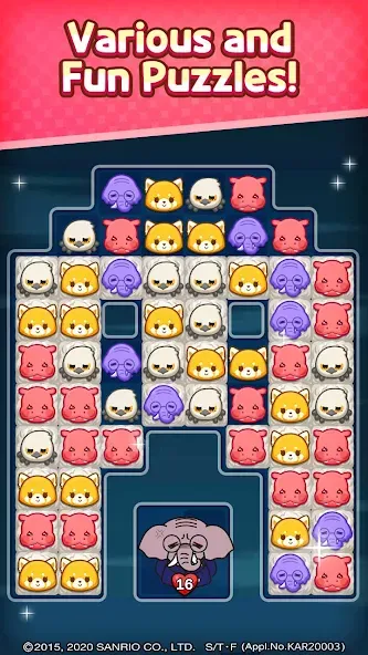 Aggretsuko : Match 3 Puzzle (Аггретсуко)  [МОД Unlocked] Screenshot 4