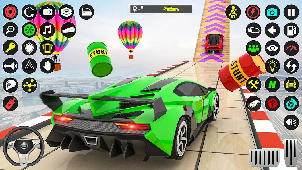 GT Car Stunt Race: Mega Ramps (Джи Ти Кар Стант Рейс)  [МОД Unlocked] Screenshot 1