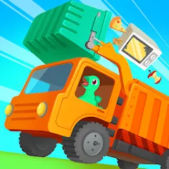 Скачать взлом Dinosaur GarbageTruck:for kids  [МОД Unlimited Money] - стабильная версия apk на Андроид