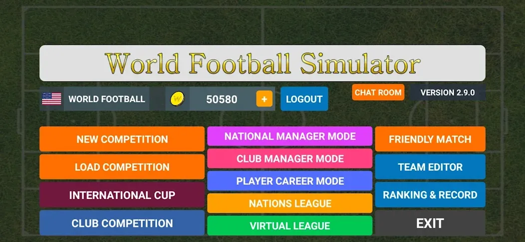 World Football Simulator (Мировой Футбольный Симулятор)  [МОД Меню] Screenshot 1