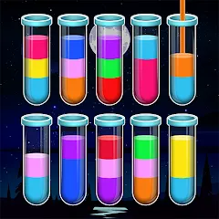 Скачать взломанную Water Sort Color Sorting games (Вотер Сорт Колор Сортинг гейм)  [МОД Бесконечные монеты] - стабильная версия apk на Андроид