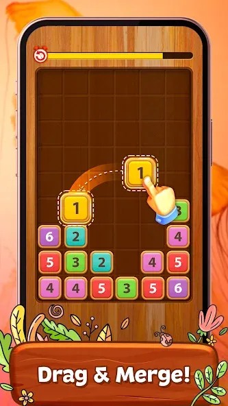 Merge Wood: Block Puzzle (Мерж Вуд)  [МОД Бесконечные деньги] Screenshot 1