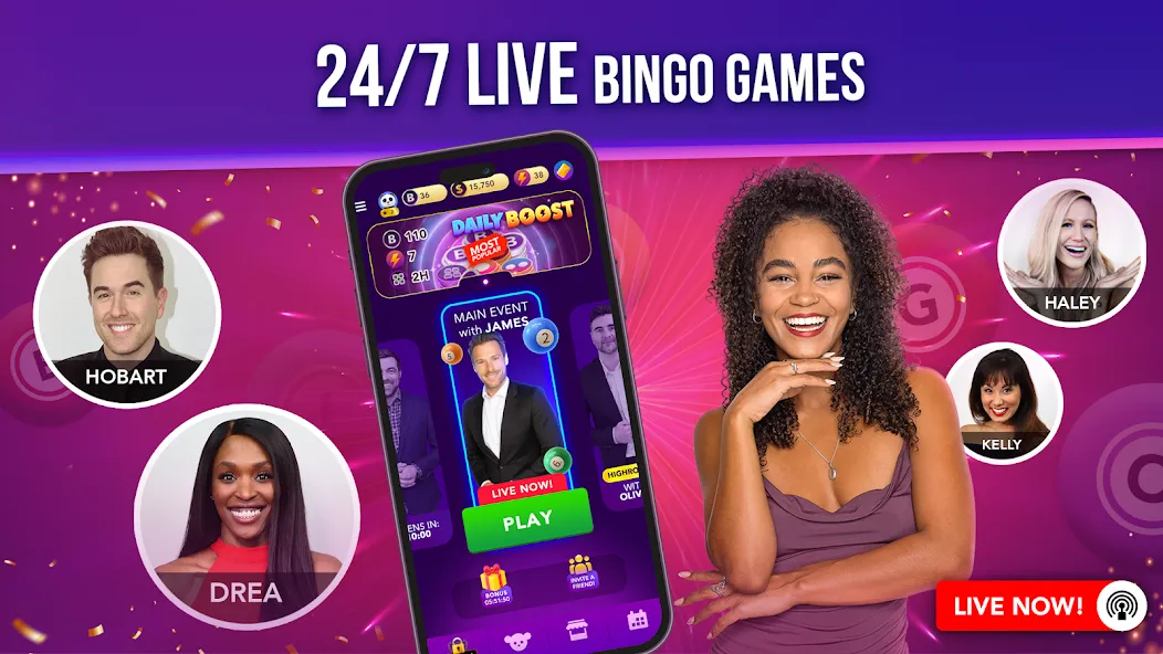 Live Play Bingo: Real Hosts (Лайв Плей Бинго)  [МОД Unlocked] Screenshot 3