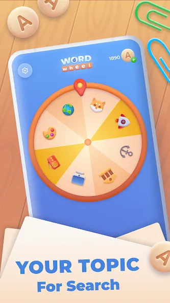 Word Wheel - Word Search  [МОД Все открыто] Screenshot 1