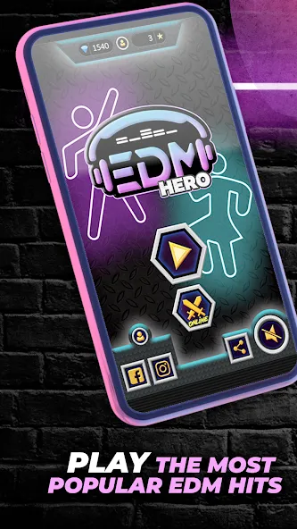 Guitar Hero Game: EDM Music (ЭДМ)  [МОД Menu] Screenshot 1