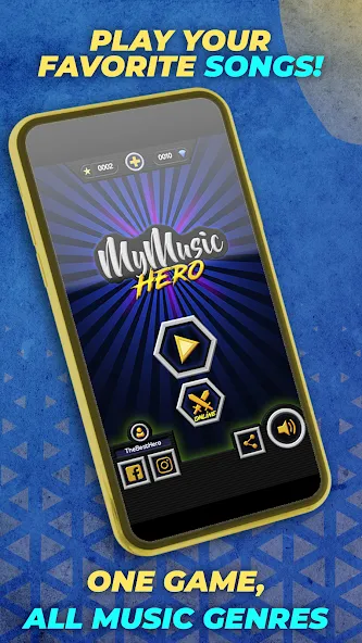 Guitar Hero Mobile: Music Game (Гитар Хиро Мобайл)  [МОД Меню] Screenshot 1