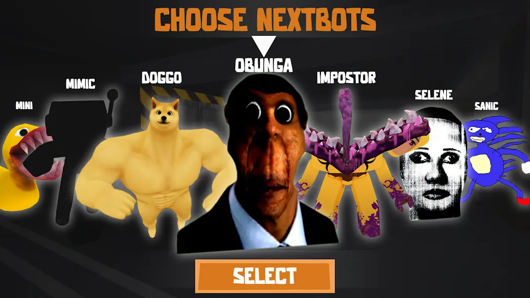 Nextbots: Obunga Chase Rooms (Некстботс)  [МОД Много денег] Screenshot 1