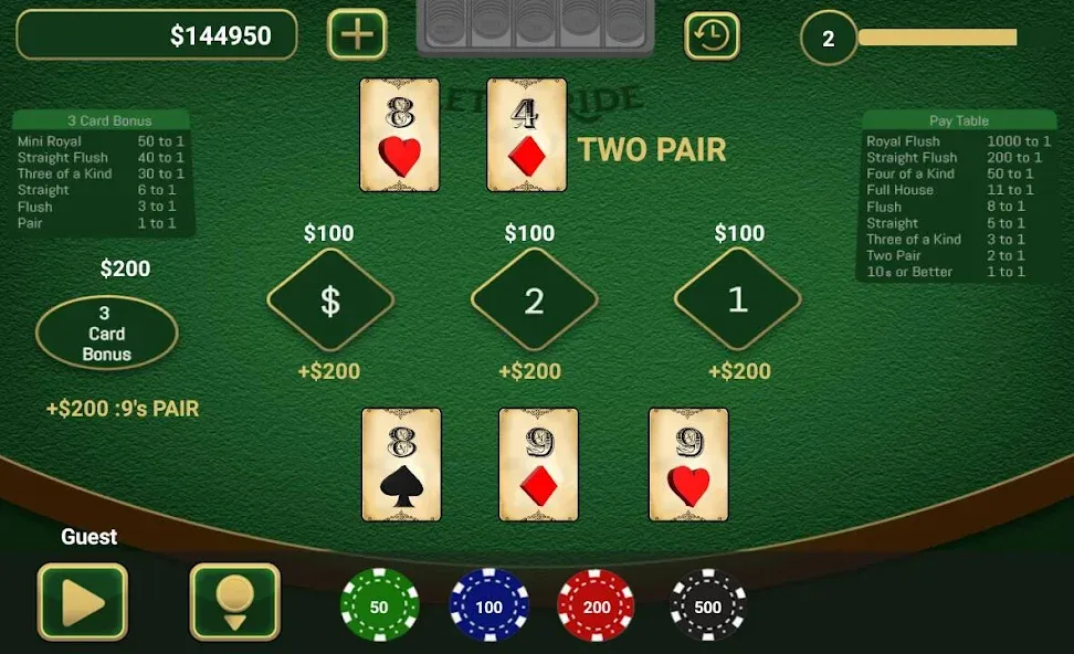 Let It Ride Poker  [МОД Unlimited Money] Screenshot 2