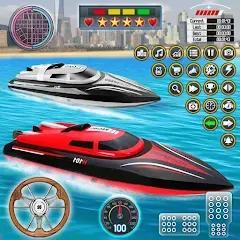 Взломанная Speed Boat Racing: Boat games  [МОД Бесконечные деньги] - стабильная версия apk на Андроид