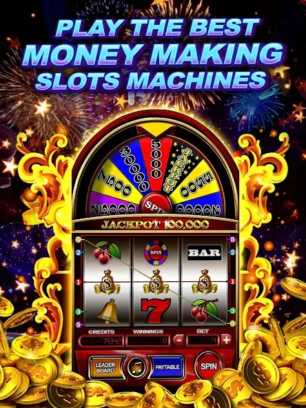 Money Wheel Slot Machine Game (Мани Вил Слот Машине Гейм)  [МОД Бесконечные деньги] Screenshot 3