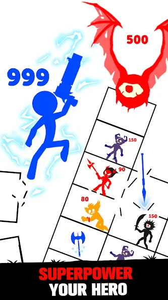 Stick Fight: Endless Battle (Стик Файт)  [МОД Много монет] Screenshot 3