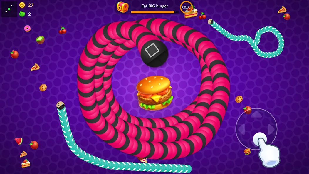 Snake vs Worms: Fun .io Zone  [МОД Mega Pack] Screenshot 1