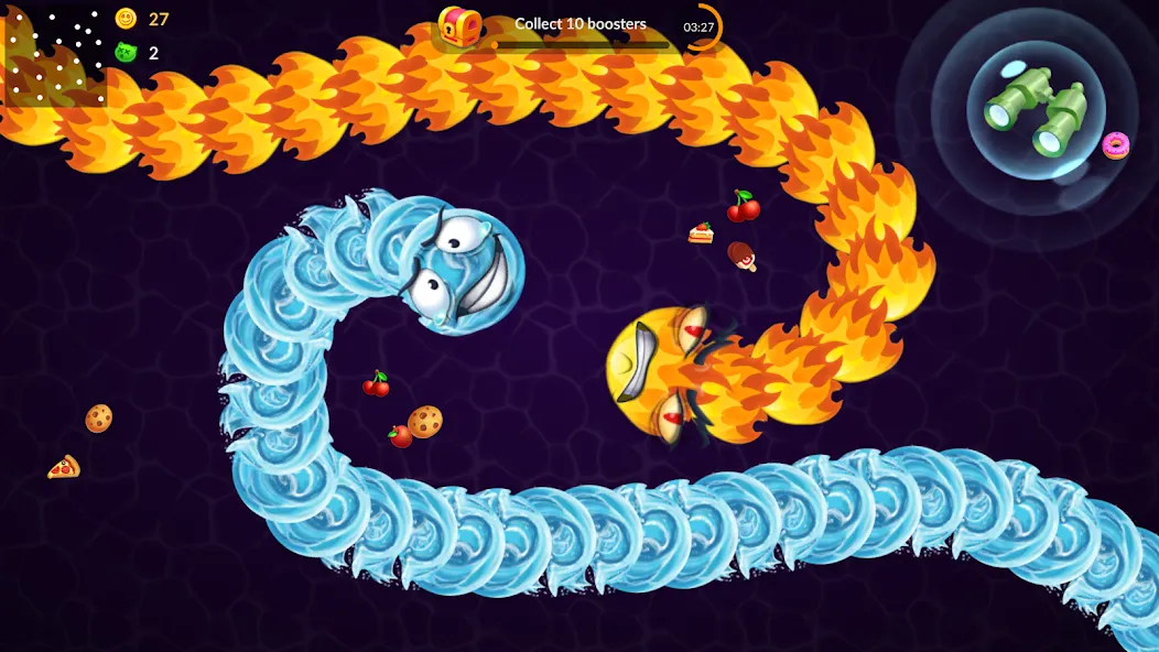 Snake vs Worms: Fun .io Zone  [МОД Mega Pack] Screenshot 2