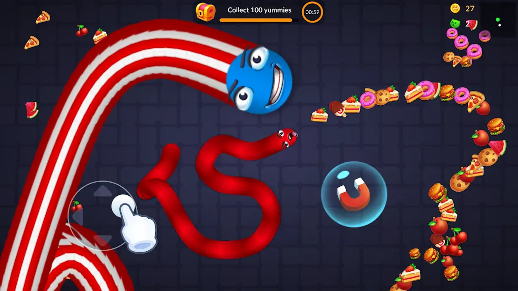 Snake vs Worms: Fun .io Zone  [МОД Mega Pack] Screenshot 3