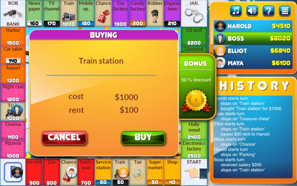 CrazyPoly - Business Dice Game (КрейзиПоли)  [МОД Mega Pack] Screenshot 2