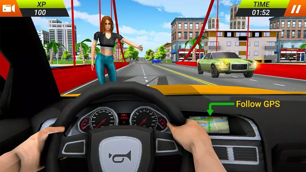 Modern Taxi Car Glory Driving  [МОД Unlimited Money] Screenshot 1