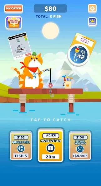 Idle Furry Fishing!  [МОД Menu] Screenshot 1