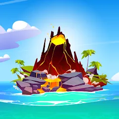 Скачать взломанную Volcano Island - Sim Game (Вулканический остров)  [МОД Много денег] - стабильная версия apk на Андроид