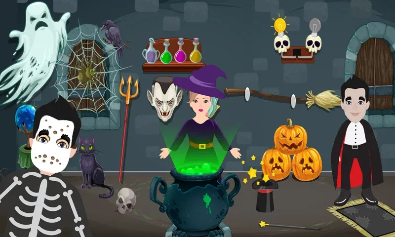 Pretend Play Halloween Party (Претендуй на Хэллоуинскую вечеринку)  [МОД Все открыто] Screenshot 1