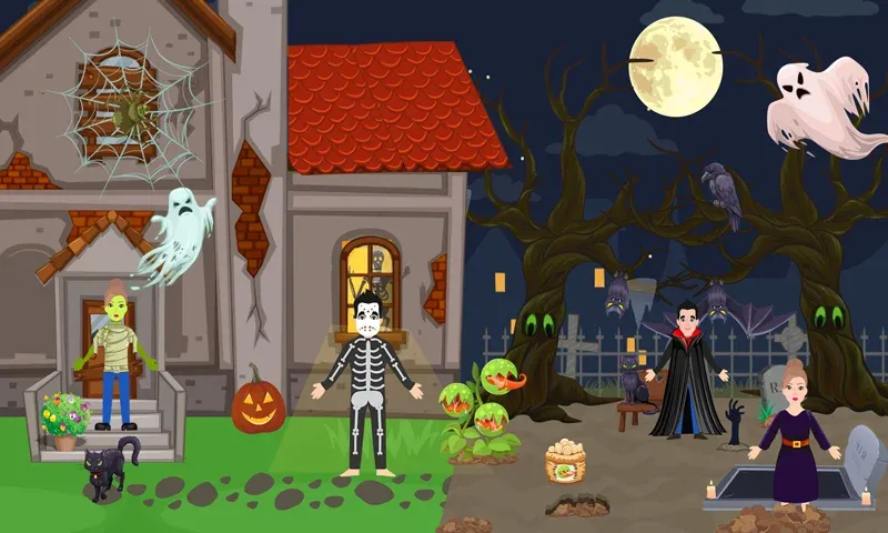 Pretend Play Halloween Party (Претендуй на Хэллоуинскую вечеринку)  [МОД Все открыто] Screenshot 2