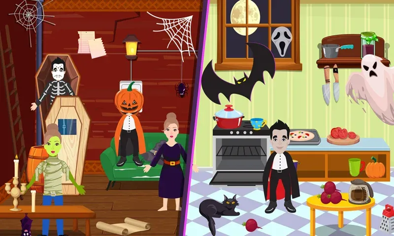 Pretend Play Halloween Party (Претендуй на Хэллоуинскую вечеринку)  [МОД Все открыто] Screenshot 4