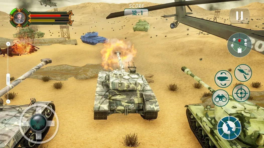 Army Tank Games Offline 3d  [МОД Много денег] Screenshot 1