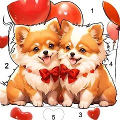 Скачать взлом Dog Coloring, Color by number  [МОД Бесконечные деньги] - полная версия apk на Андроид