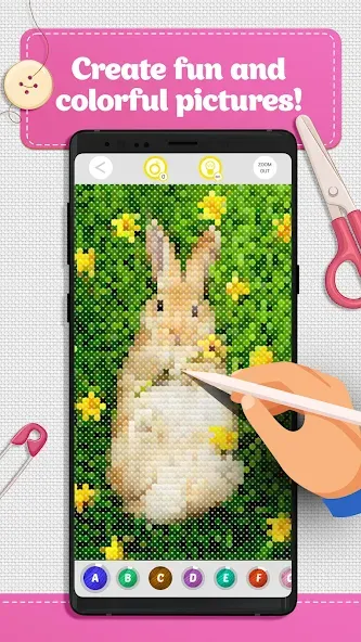 Cross Stitch Coloring Art (Кроссстич окрашивание искусства)  [МОД Много денег] Screenshot 3