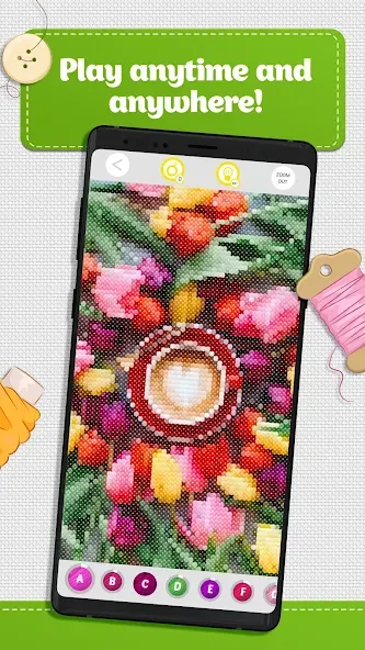 Cross Stitch Coloring Art (Кроссстич окрашивание искусства)  [МОД Много денег] Screenshot 5