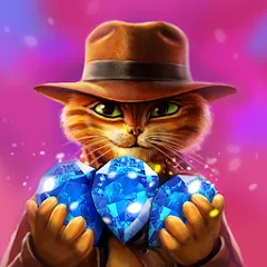 Взломанная Indy Cat: Match 3 Adventure  [МОД Бесконечные деньги] - последняя версия apk на Андроид