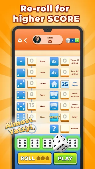 Yatzy - Fun Classic Dice Game (Ятзи)  [МОД Все открыто] Screenshot 5