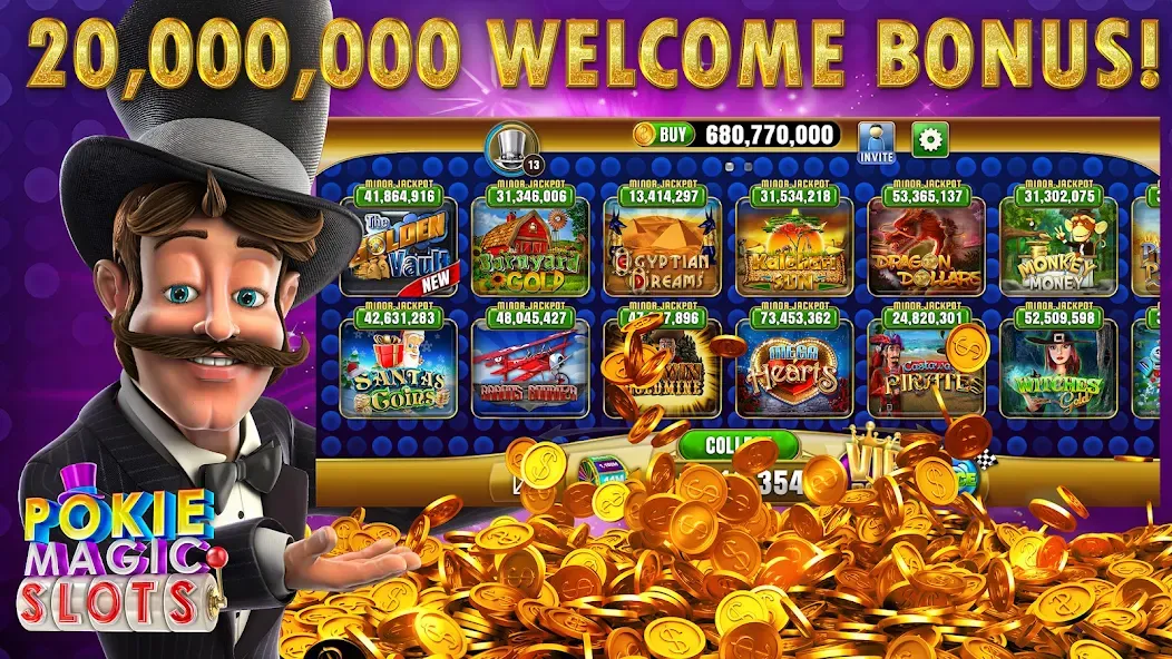 Pokie Magic Casino Slots (Поки Мэджик Казино Слоты)  [МОД Бесконечные монеты] Screenshot 1