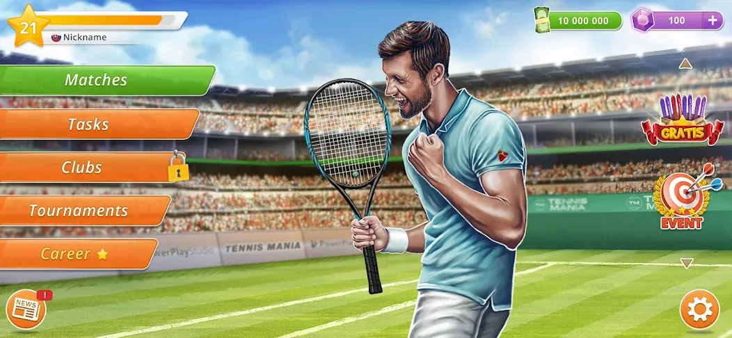 Tennis Mania Mobile (Теннис Мания Мобайл)  [МОД Все открыто] Screenshot 2