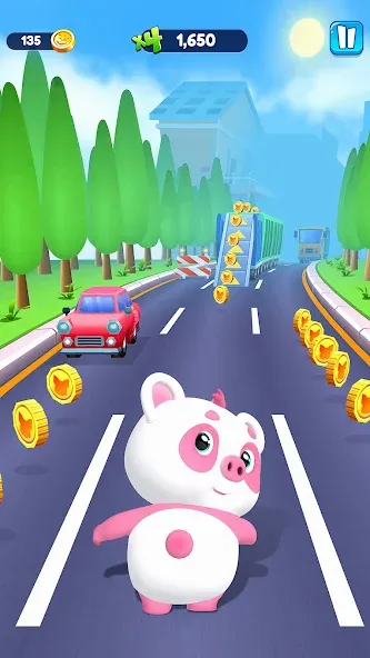 Piggy Panda Run: Fun Game  [МОД Menu] Screenshot 1