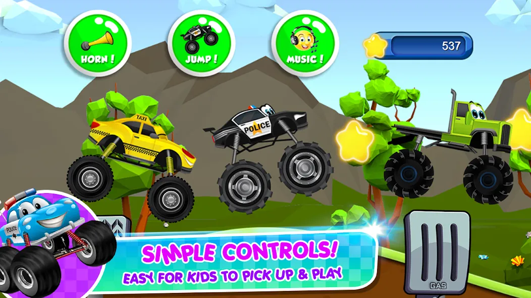 Monster Trucks Game for Kids 2 (Монстр Тракс Игра для Детей 2)  [МОД Бесконечные деньги] Screenshot 5