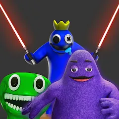 Скачать взломанную Grimace monster playground (Батл Плейграунд Монстерс)  [МОД Бесконечные монеты] - стабильная версия apk на Андроид