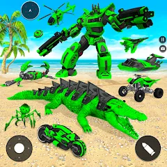 Скачать взлом Crocodile Animal Robot Games  [МОД Menu] - последняя версия apk на Андроид