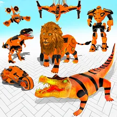 Взломанная Robot Game Transform Crocodile  [МОД Много денег] - последняя версия apk на Андроид