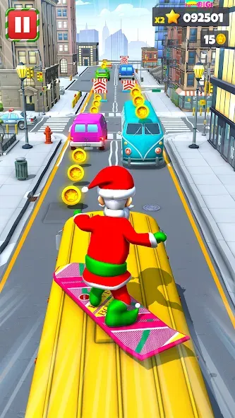 Xmas Santa Surfer Running Game (Ксмас Санта Серфер Раннинг Гейм)  [МОД Все открыто] Screenshot 1