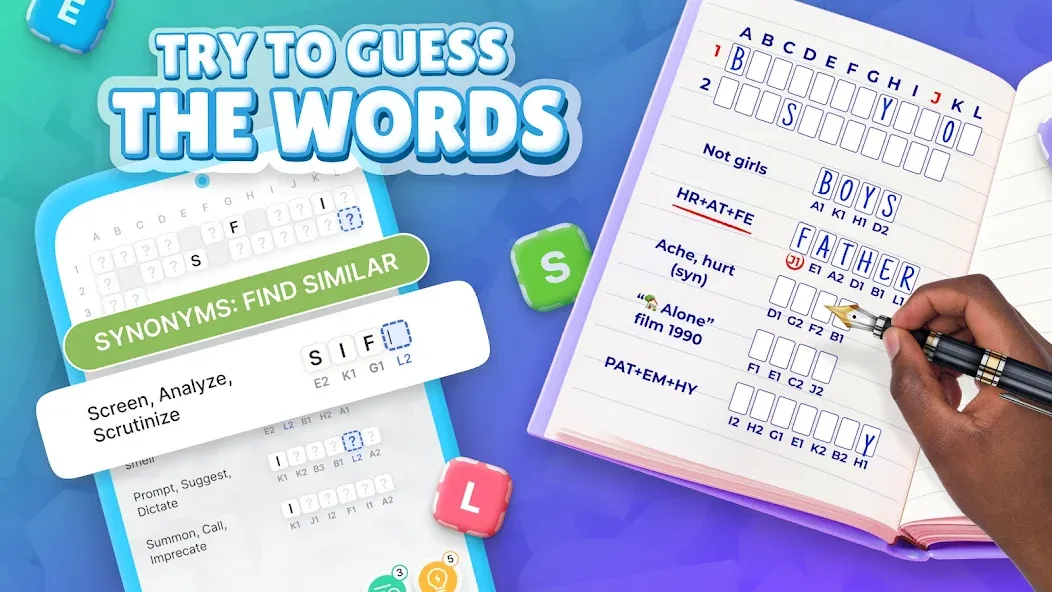 Acrostics－Cross Word Puzzles  [МОД Много денег] Screenshot 1